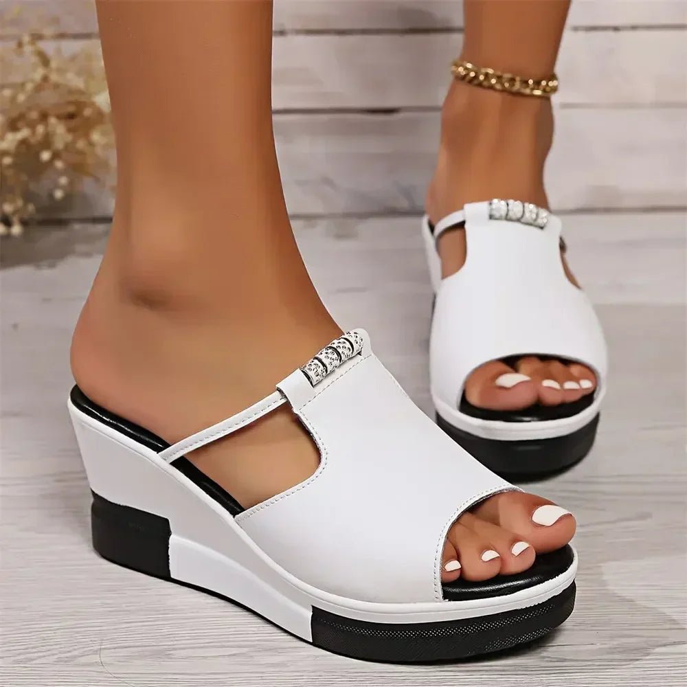 Women's Orthopedic Cushioned Platform Wedge Slip-On Sandals