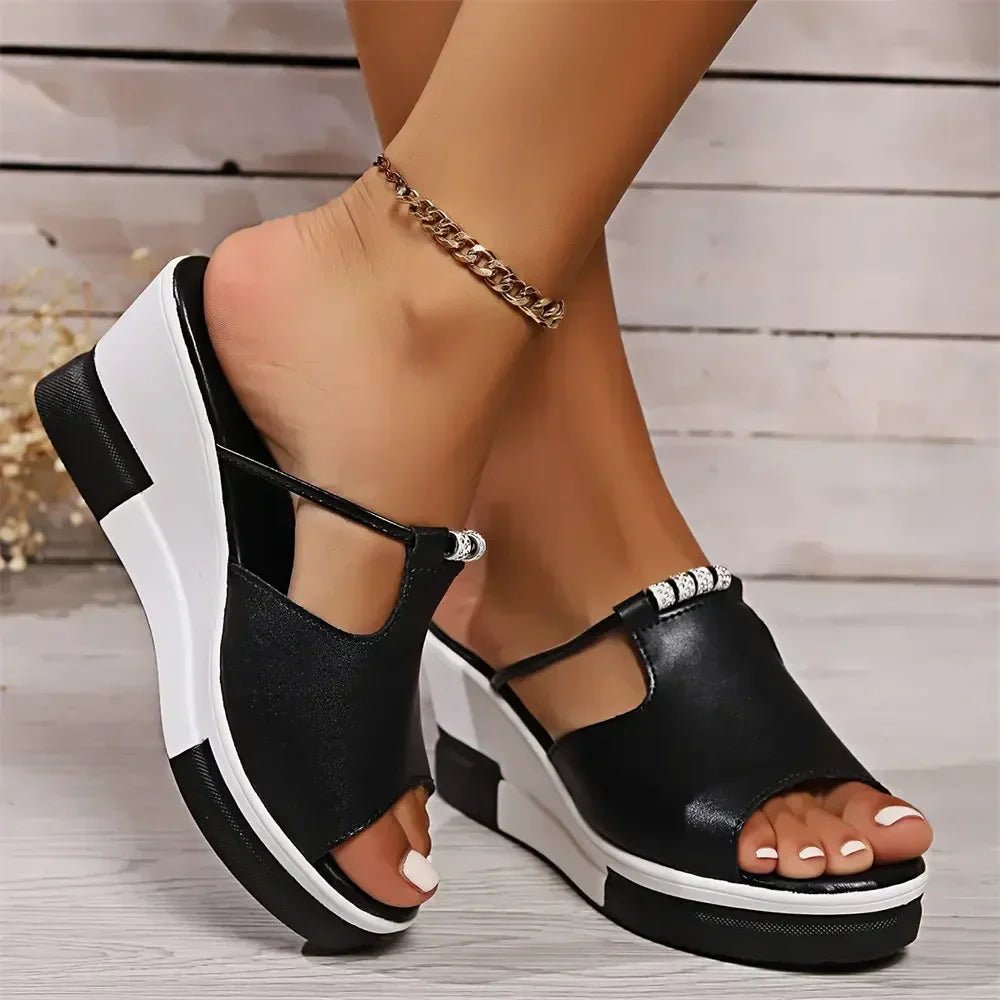 Women's Orthopedic Cushioned Platform Wedge Slip-On Sandals