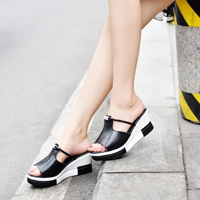 Women's Orthopedic Cushioned Platform Wedge Slip-On Sandals