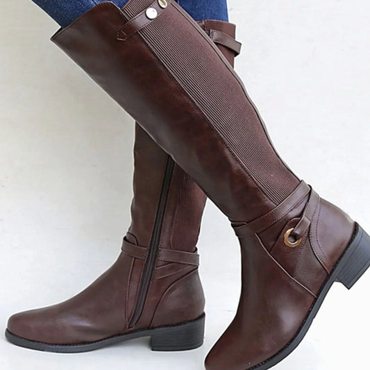 Women's Orthopedic Knee-High Elastic-Panel Boots