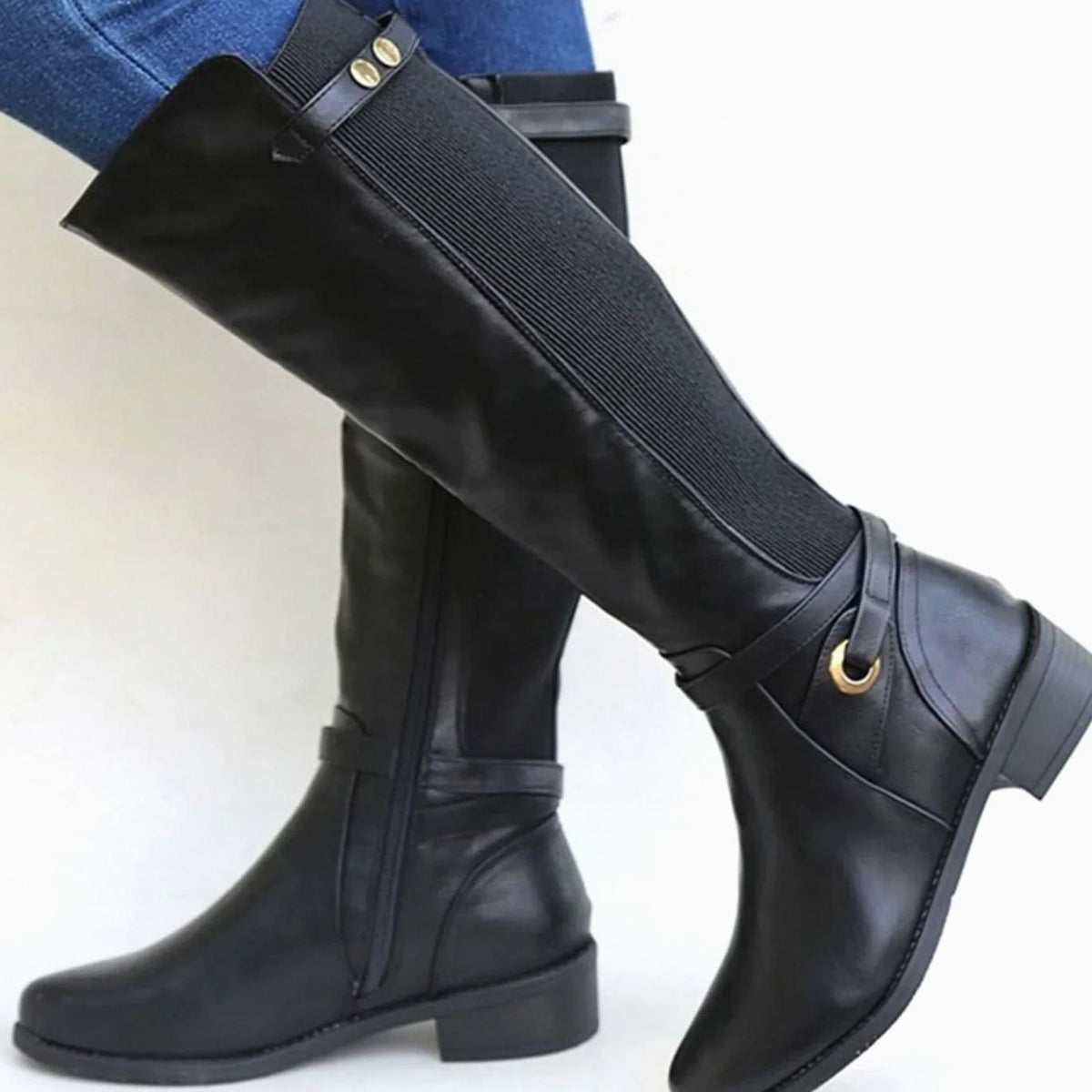 Women's Orthopedic Knee-High Elastic-Panel Boots