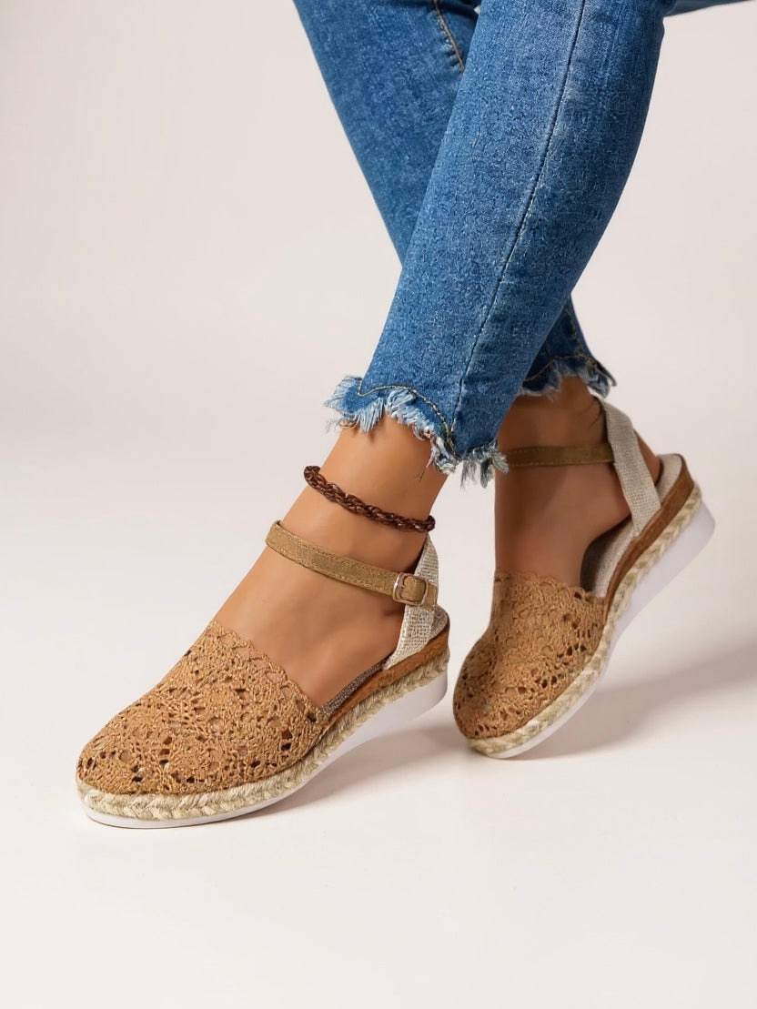 Women's Orthopedic Platform Sandals with Woven Upper