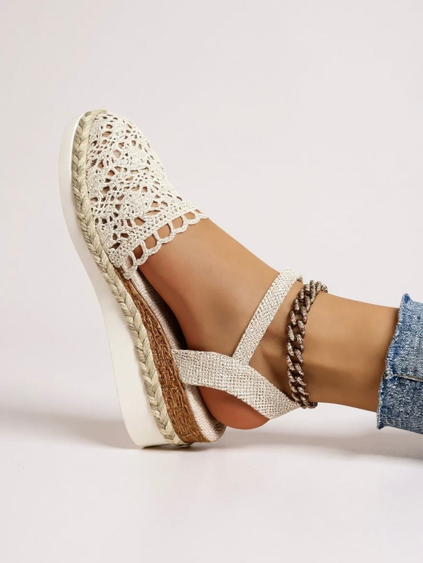 Women's Orthopedic Platform Sandals with Woven Upper