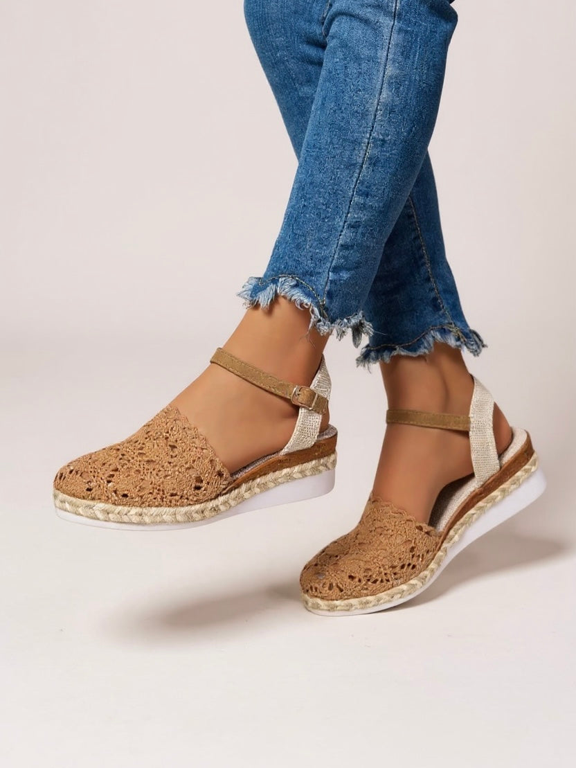 Women's Orthopedic Platform Sandals with Woven Upper