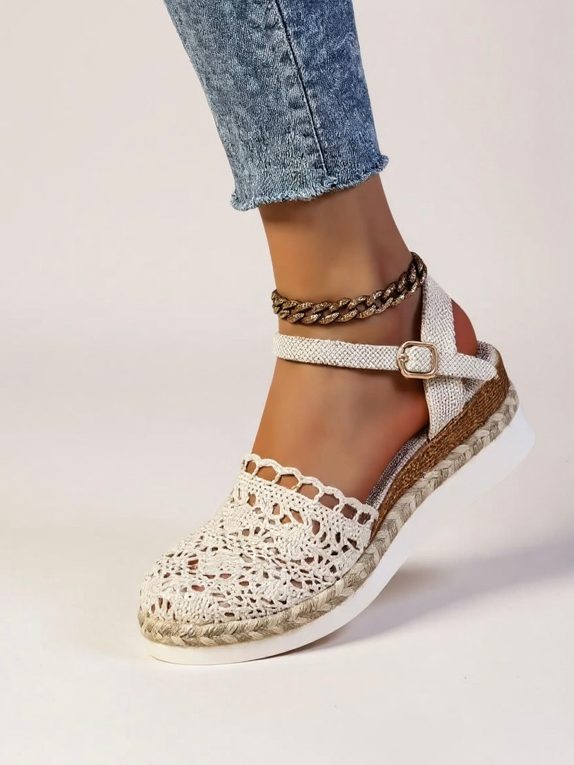 Women's Orthopedic Platform Sandals with Woven Upper