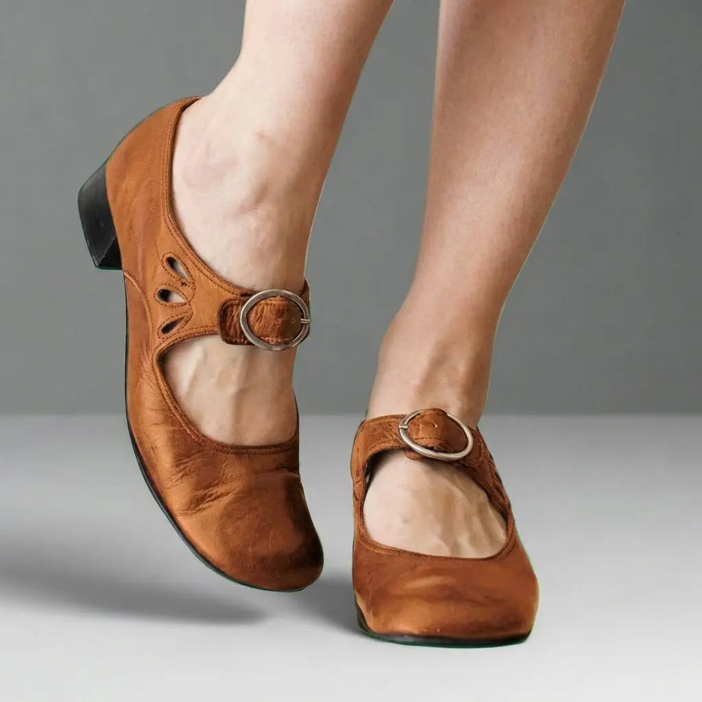 Women's Orthopedic Round Toe Mary Jane Shoes with Block Heel