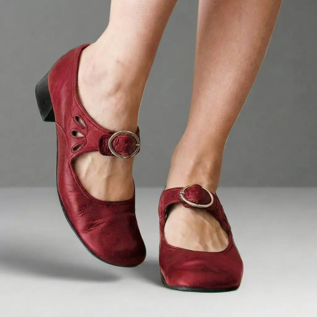 Women's Orthopedic Round Toe Mary Jane Shoes with Block Heel