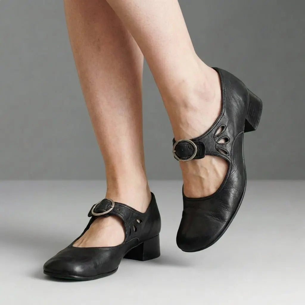 Women's Orthopedic Round Toe Mary Jane Shoes with Block Heel