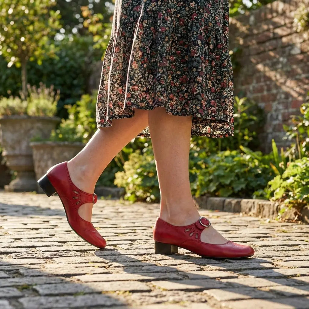 Women's Orthopedic Round Toe Mary Jane Shoes with Block Heel