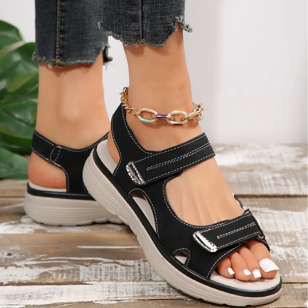 Women's Orthopedic Sandals with Adjustable Straps, Anatomical Support, and Elegant Design