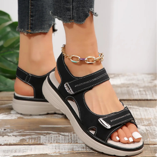 Women's Orthopedic Sandals with Adjustable Straps, Anatomical Support, and Elegant Design