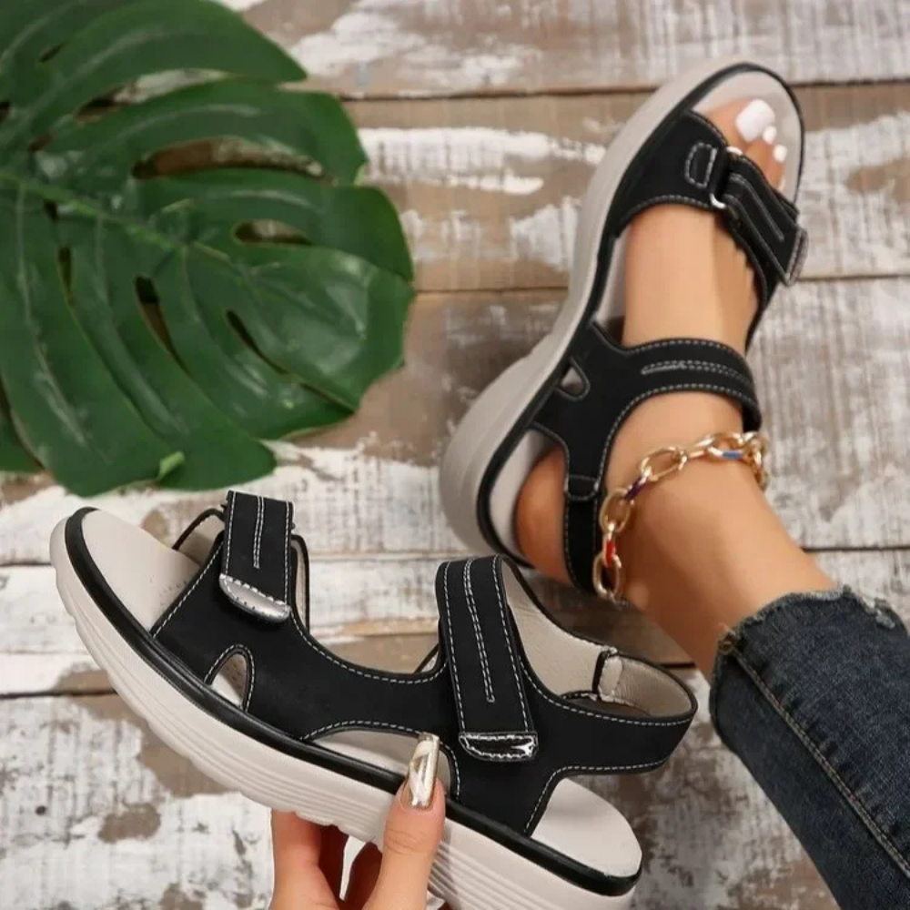Women's Orthopedic Sandals with Adjustable Straps, Anatomical Support, and Elegant Design