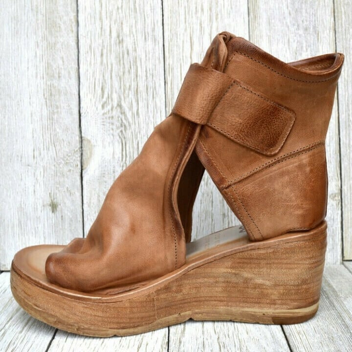 Women's Orthopedic Wedge Sandals with Buckle Closure
