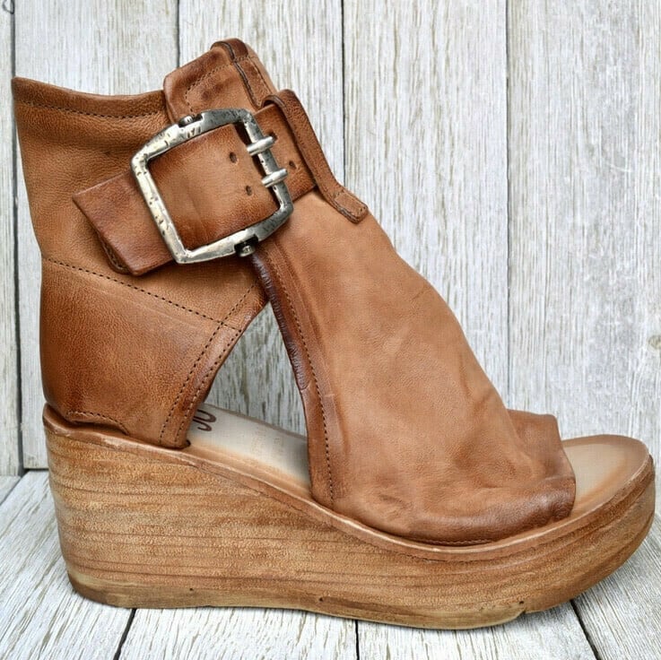 Women's Orthopedic Wedge Sandals with Buckle Closure