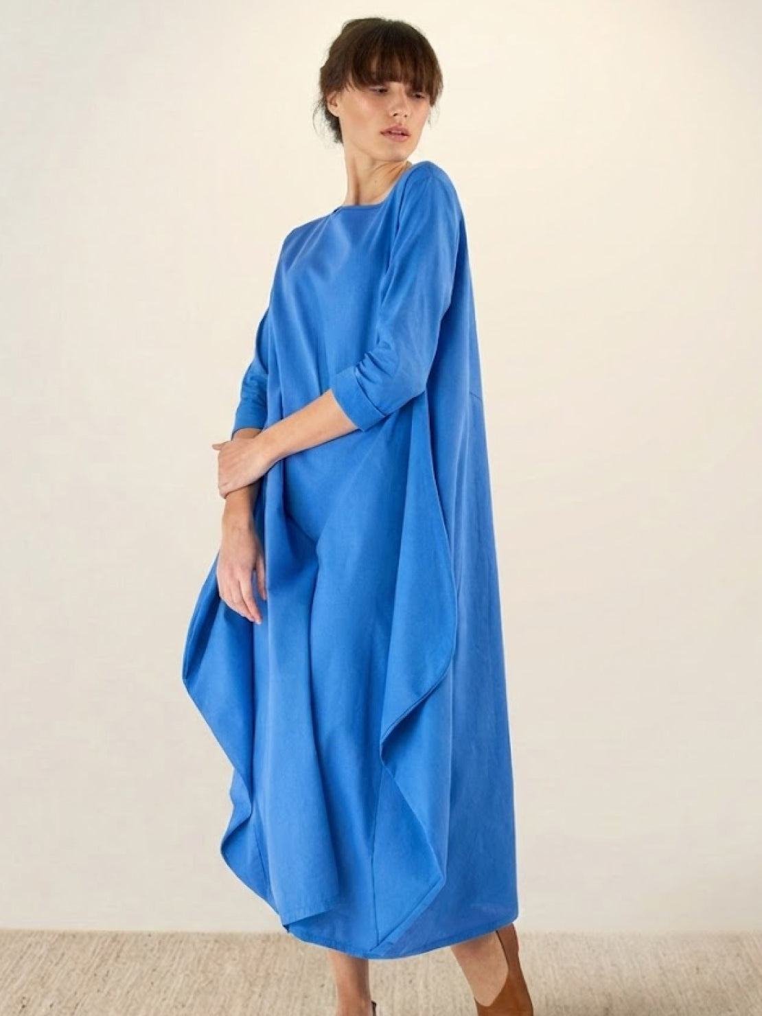 Women's Oversized 3/4 Batwing Sleeve Floor-Length Maxi Dress