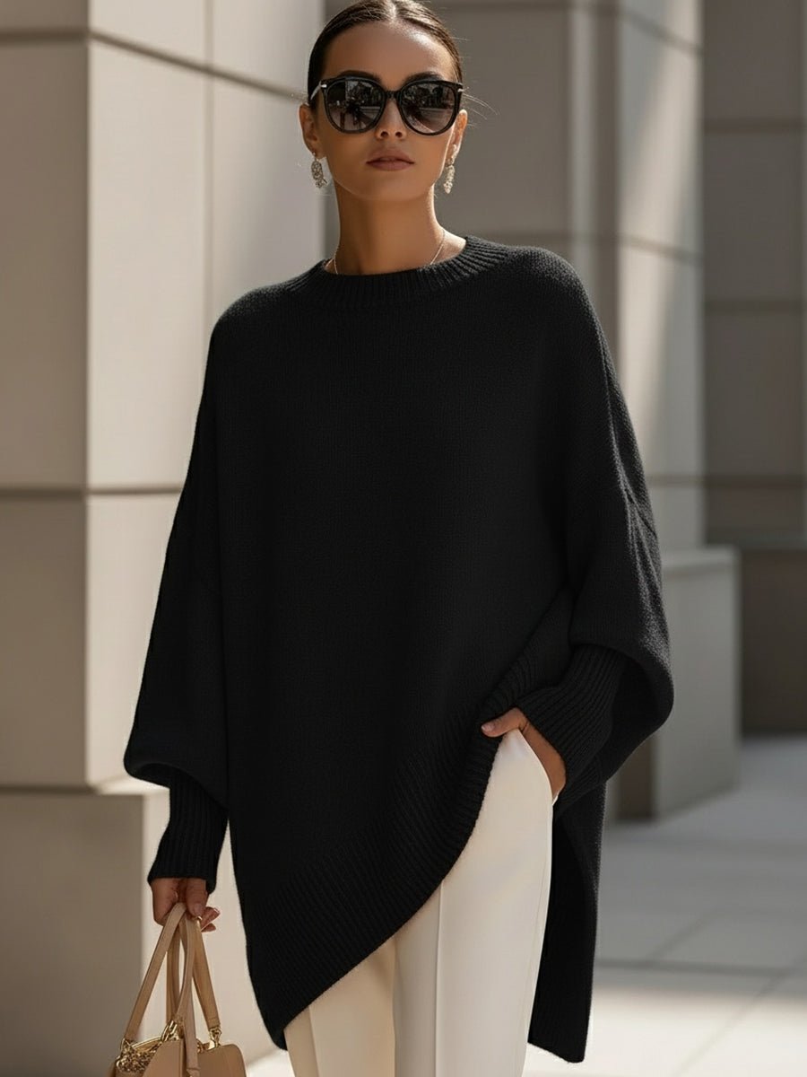 Women's Oversized Batwing-Sleeve Pullover Sweater