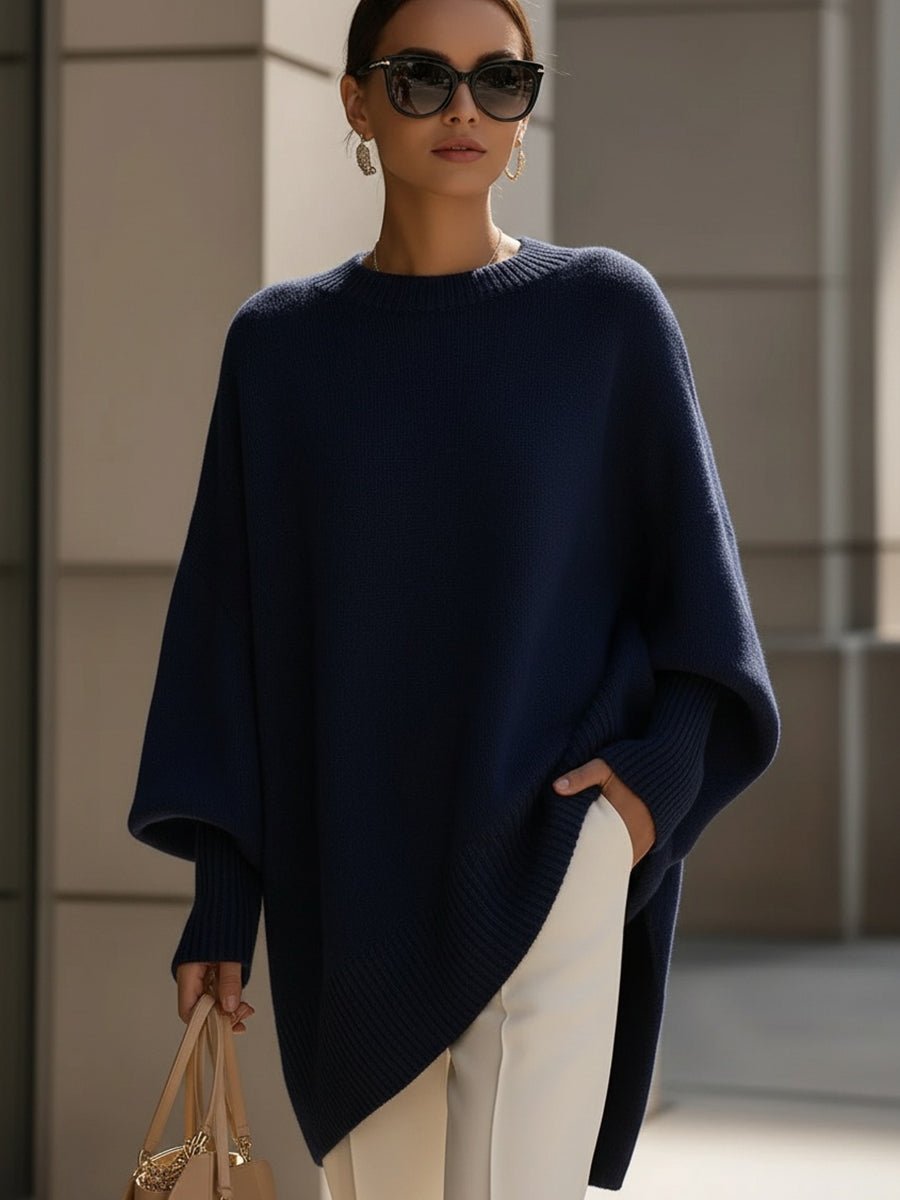 Women's Oversized Batwing-Sleeve Pullover Sweater