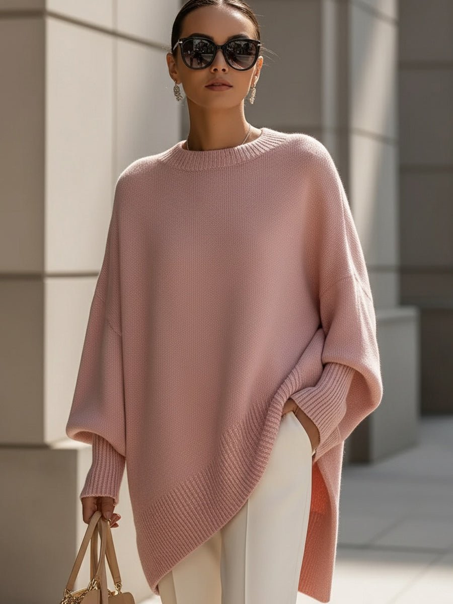 Women's Oversized Batwing-Sleeve Pullover Sweater