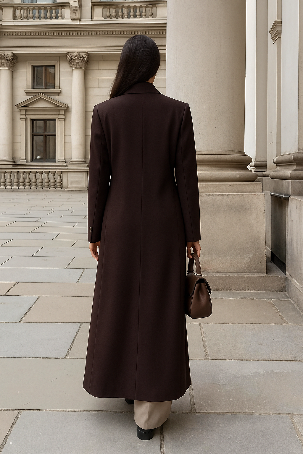Women's Oversized Double-Breasted Long Coat