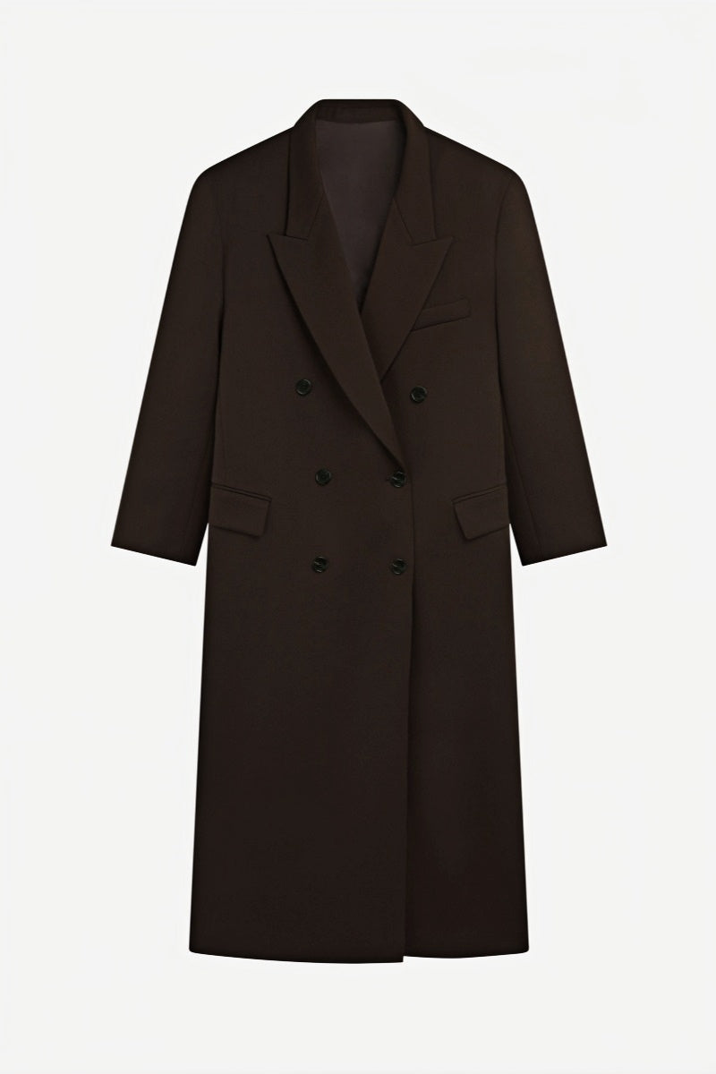 Women's Oversized Double-Breasted Long Coat
