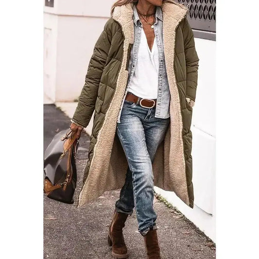 Women's Oversized Lined Coat with Relaxed Silhouette