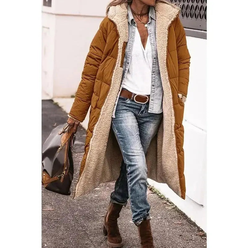 Women's Oversized Lined Coat with Relaxed Silhouette