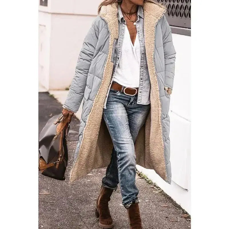 Women's Oversized Lined Coat with Relaxed Silhouette