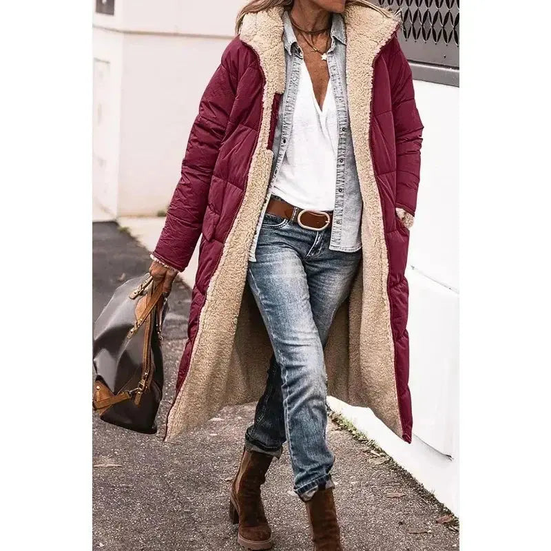 Women's Oversized Lined Coat with Relaxed Silhouette