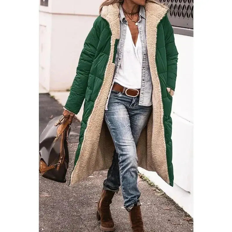 Women's Oversized Lined Coat with Relaxed Silhouette