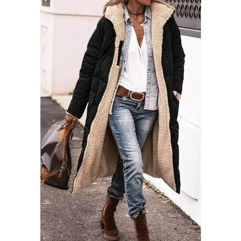 Women's Oversized Lined Coat with Relaxed Silhouette