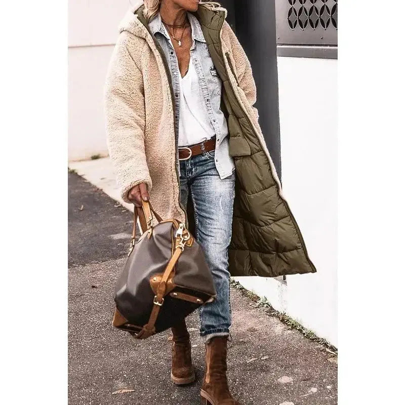 Women's Oversized Lined Coat with Relaxed Silhouette