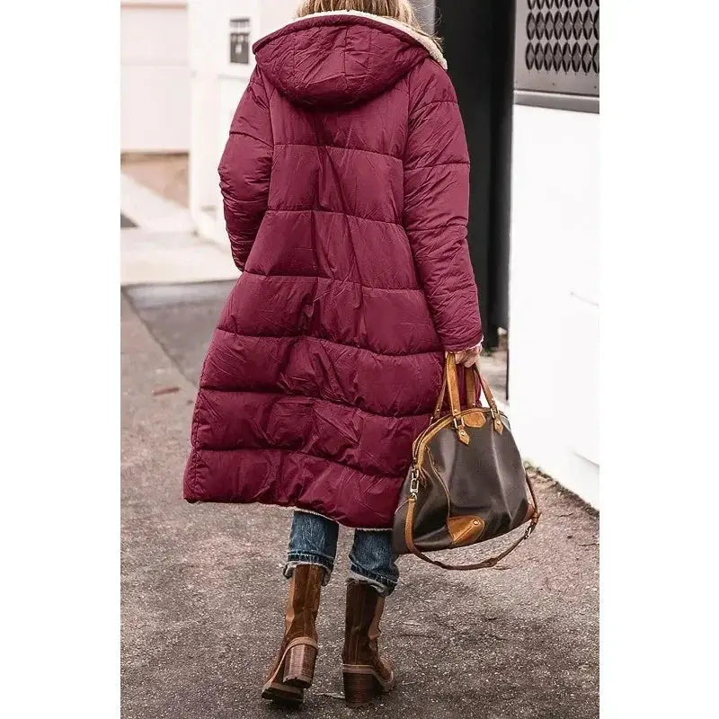 Women's Oversized Lined Coat with Relaxed Silhouette