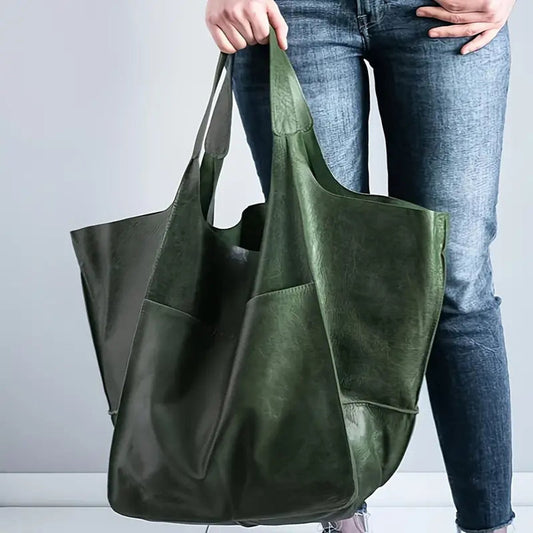 Women's Oversized Magnetic-Closure Tote Bag