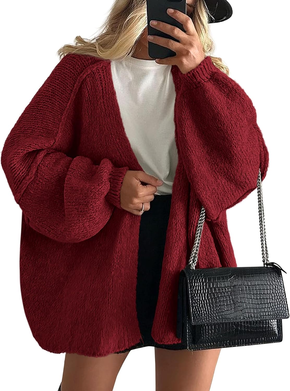 Women's Oversized Open Front Cardigan