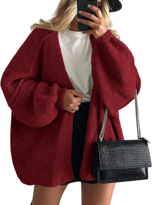 Women's Oversized Open Front Cardigan