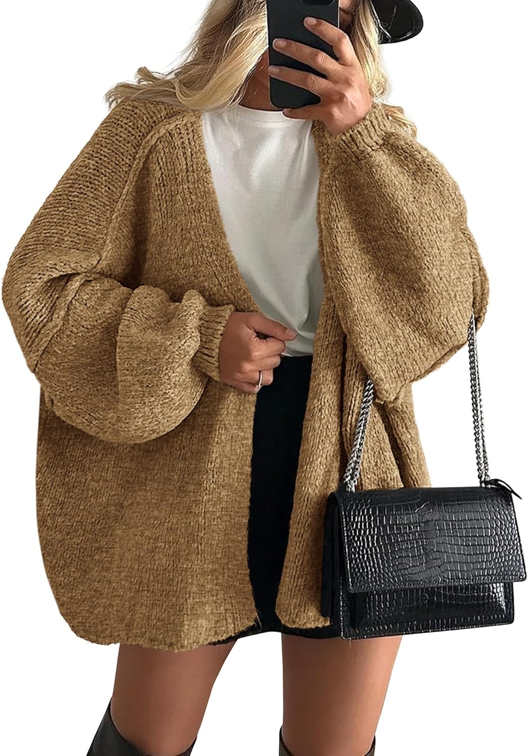 Women's Oversized Open Front Cardigan