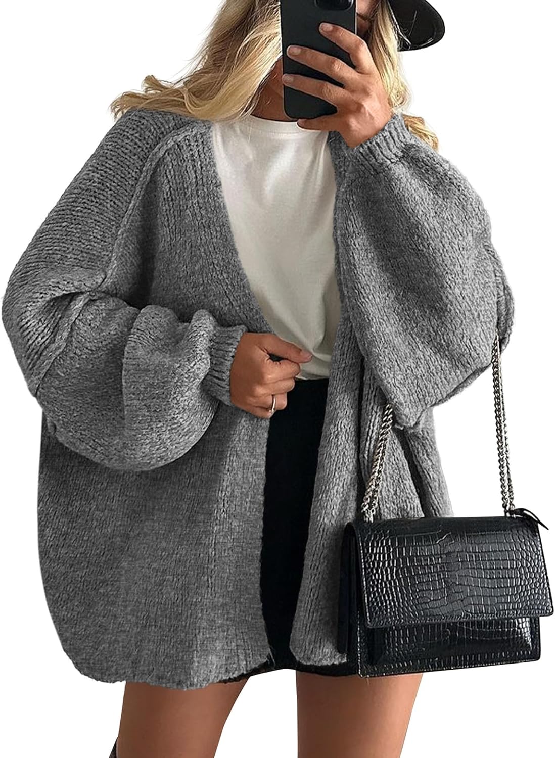 Women's Oversized Open Front Cardigan