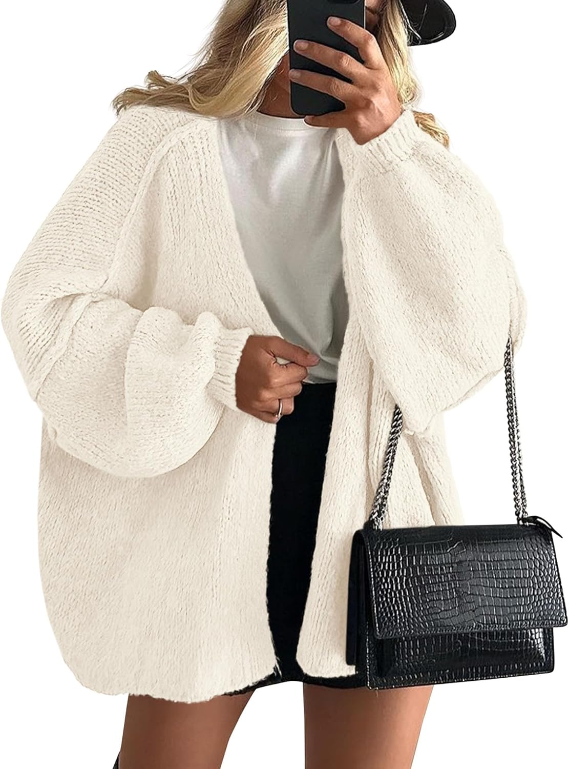 Women's Oversized Open Front Cardigan