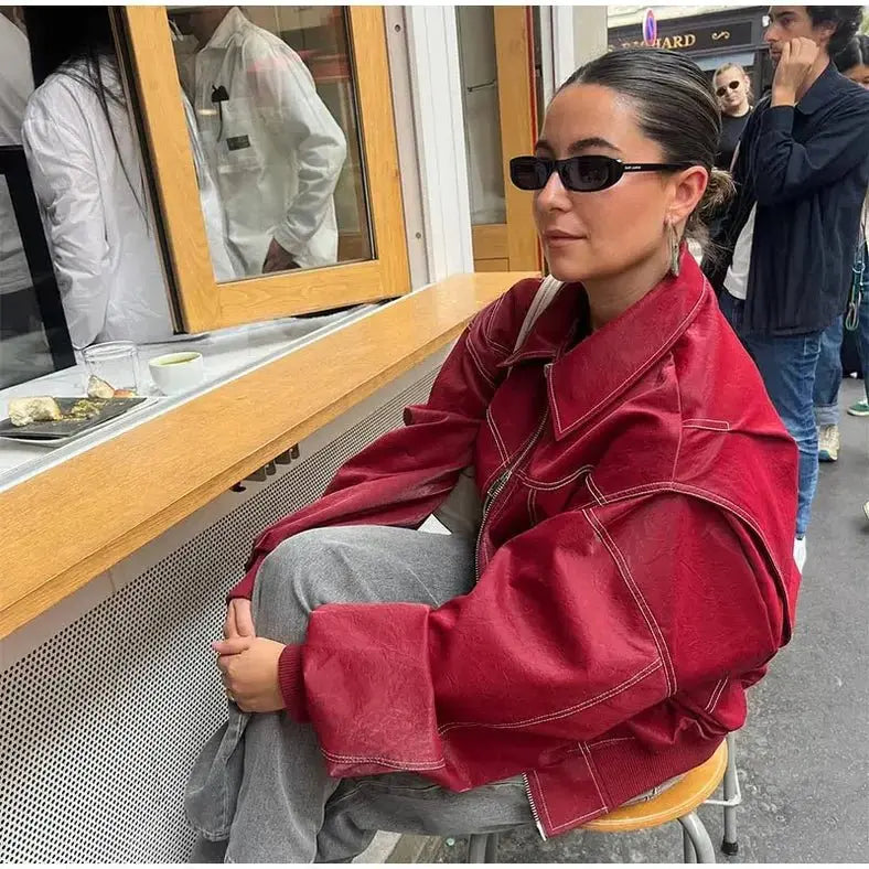 Women's Oversized Relaxed-Fit Bomber Jacket