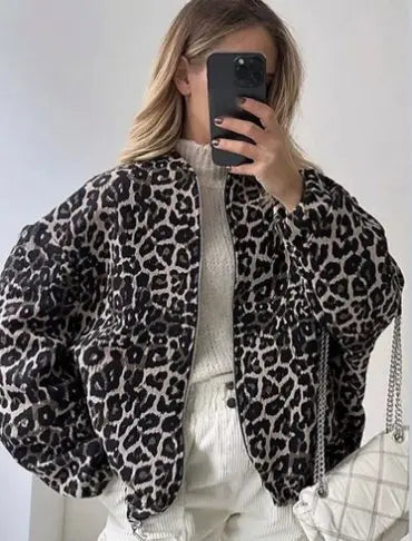 Women's Oversized Relaxed-Fit Bomber Jacket