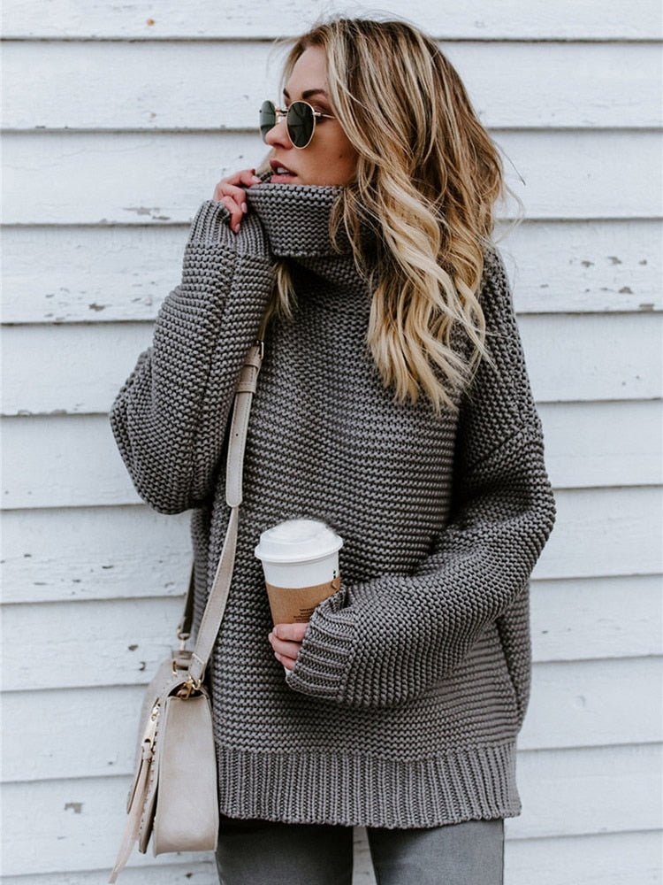 Women's Oversized Turtleneck Sweater
