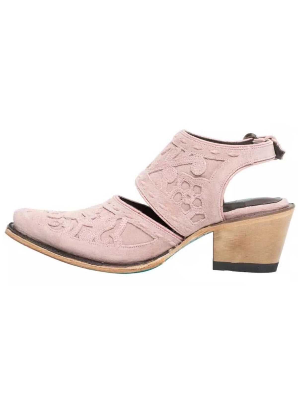 Women's Pink Embroidered Snip Toe Slingback Cowgirl Boots