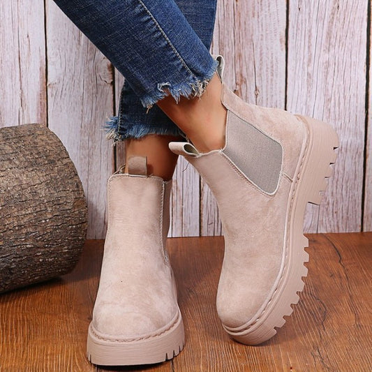 Women's Platform Chelsea Boots with Elastic Panels