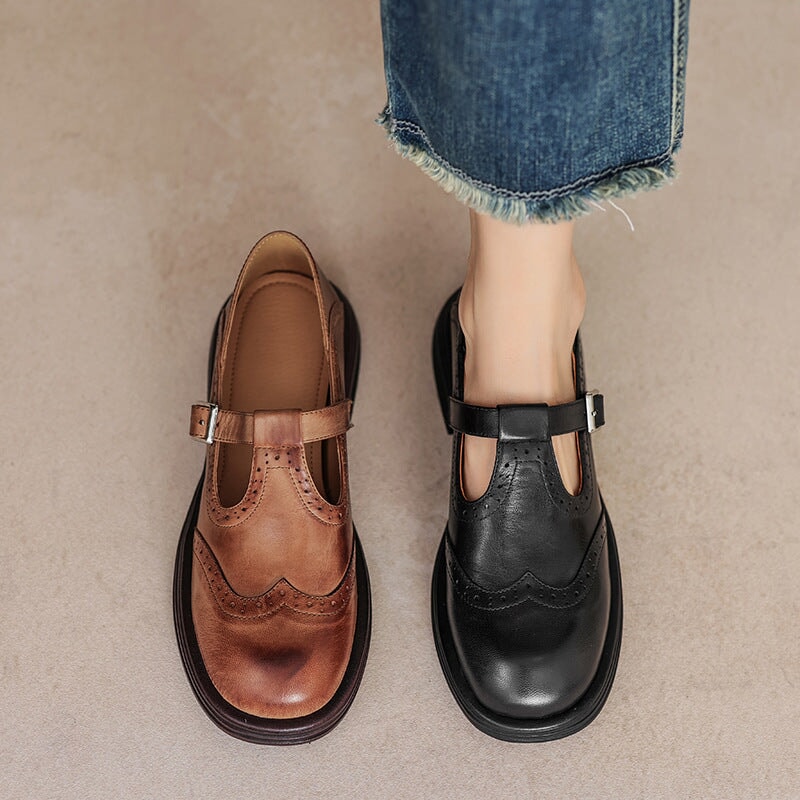Women's Platform T-Strap Mary Jane Shoes