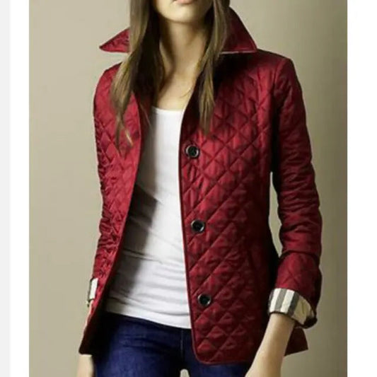Women's Quilted Long-Sleeve Winter Jacket with Flattering Fit