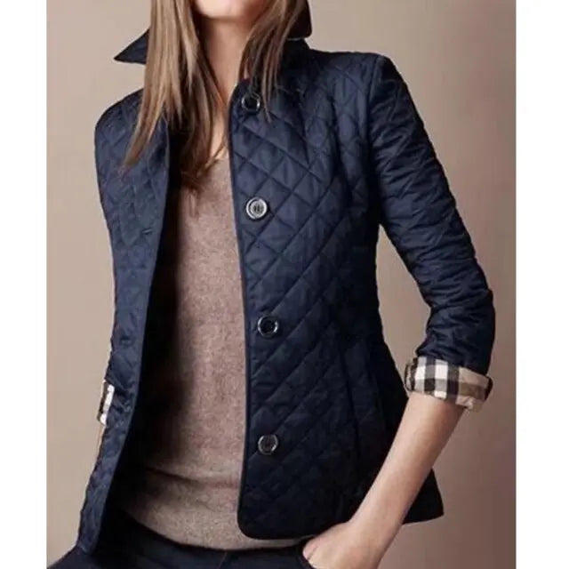 Women's Quilted Long-Sleeve Winter Jacket with Flattering Fit