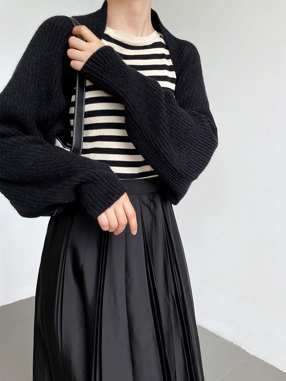 Women's Regular Fit Open-Front Long-Sleeve Shrug Sweater