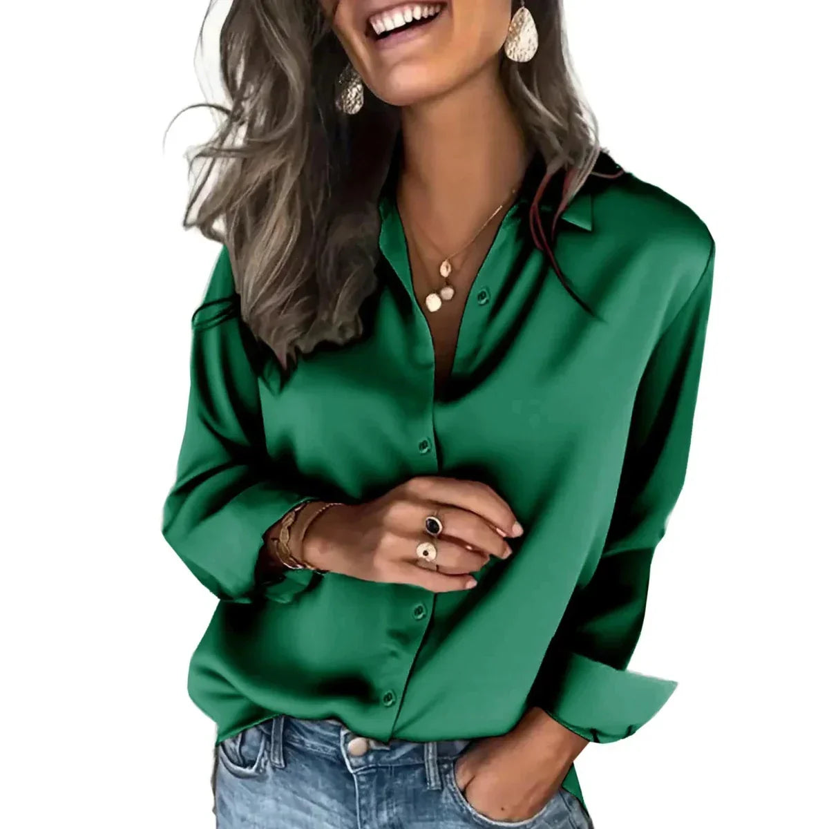 Women's Relaxed-Fit Button-Down Shirt