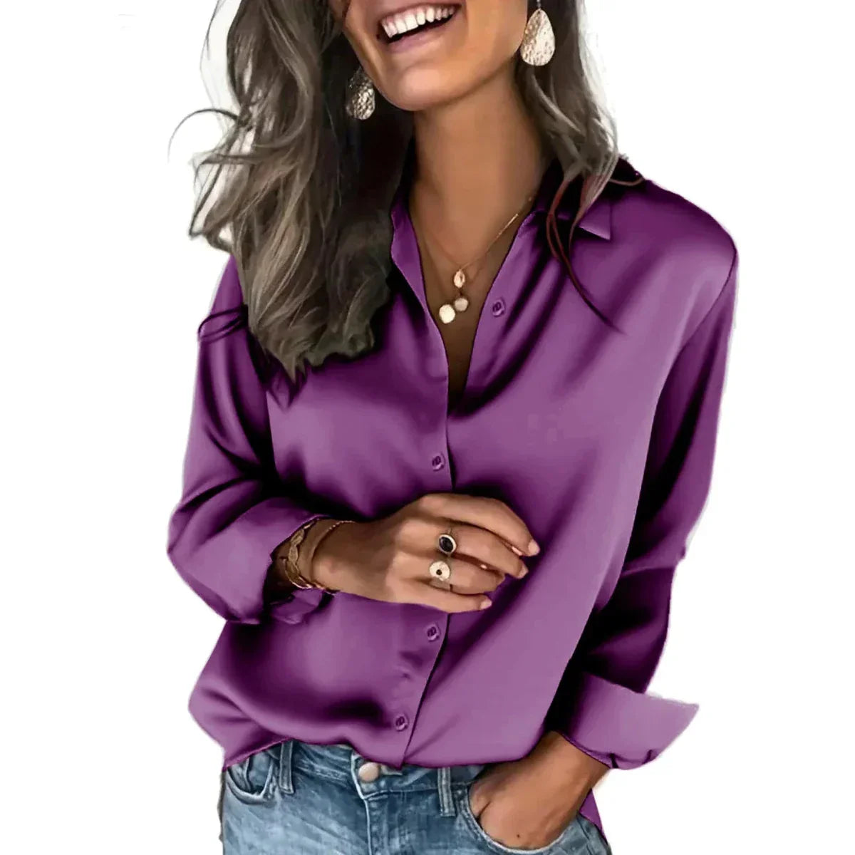Women's Relaxed-Fit Button-Down Shirt