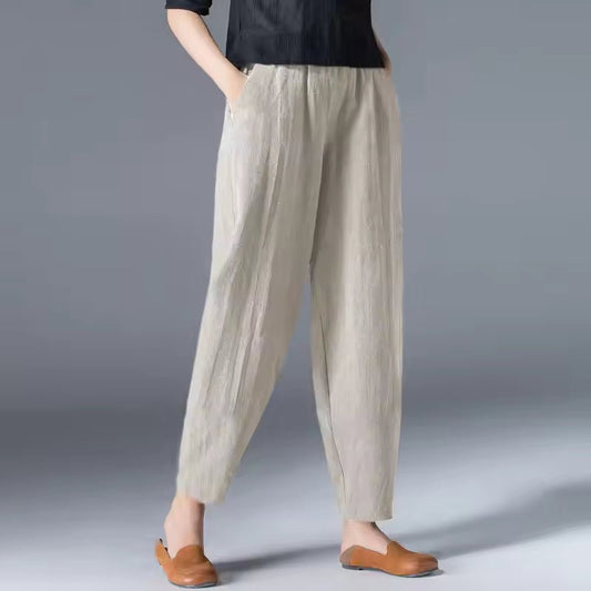 Women's Relaxed-Fit Elastic-Waist Tapered Ankle Pants